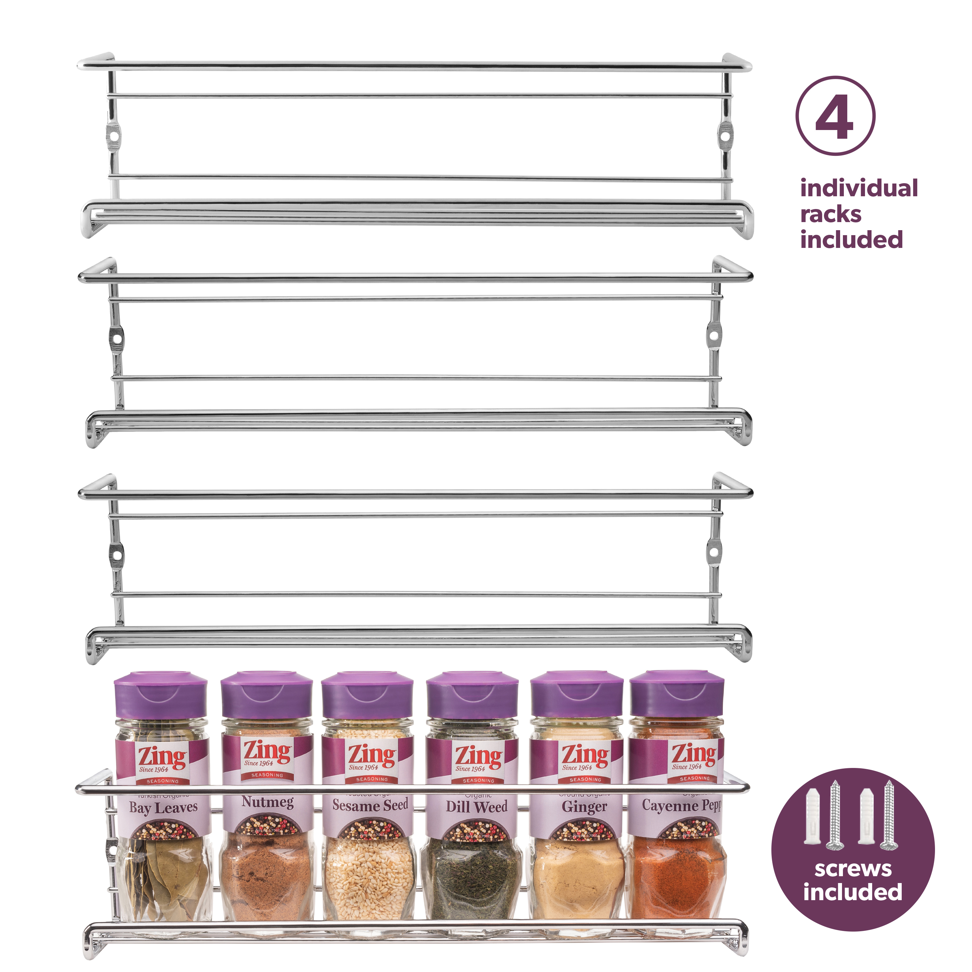 ideaglass Countertop Organizer, Toaster Rack, 16 Spice Organizer Shelf for  Kitchen Bathroom Storage, Small Metal Plate Black
